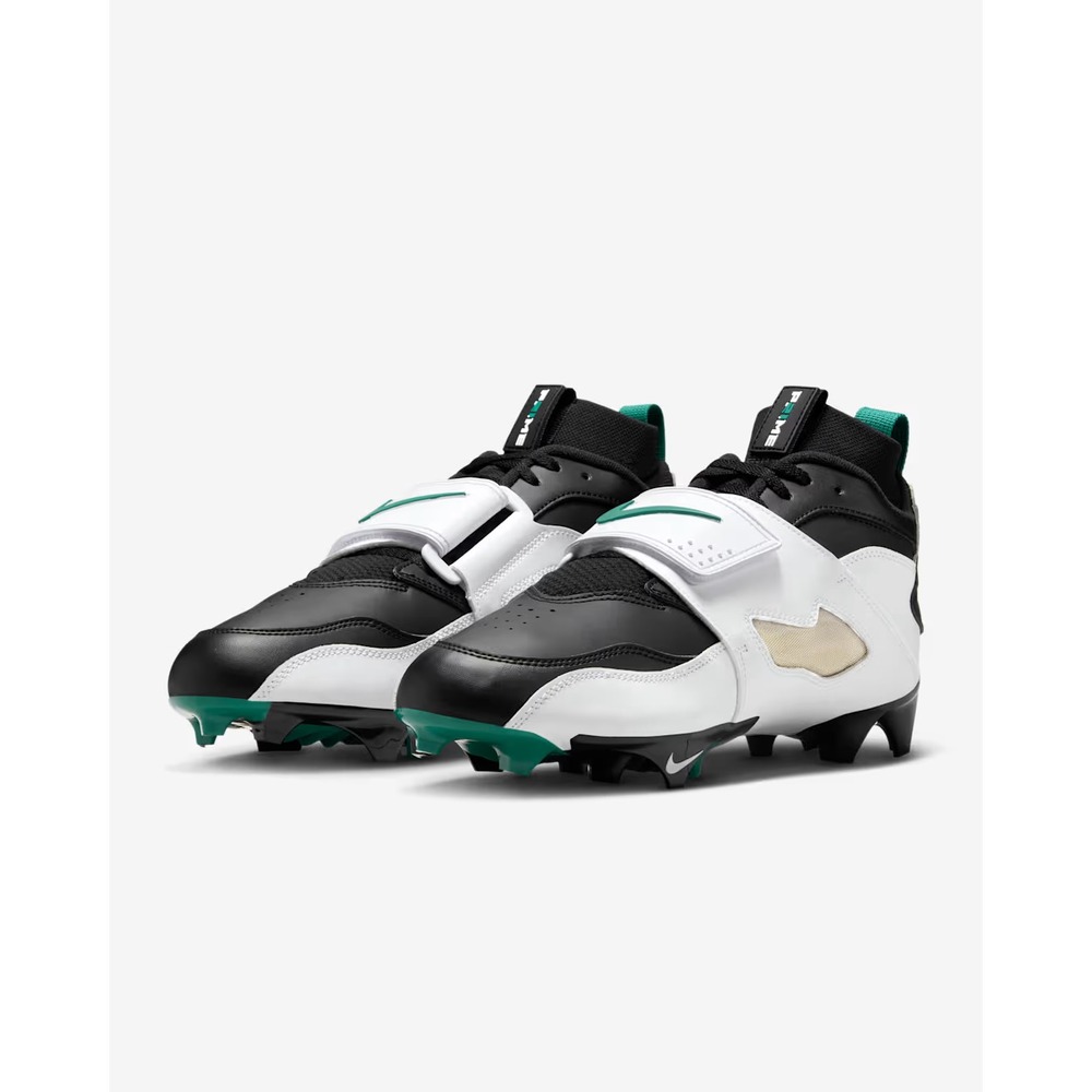 New Nike Mens Air Diamond Turf 93 TD Football Cleats Size 8 White Black Green